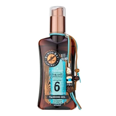 Immagine di Byron Bay, Spray solare all&#039;olio di cocco, con delizioso profumo accessorio indispensabile per le vacanze, 200 ml