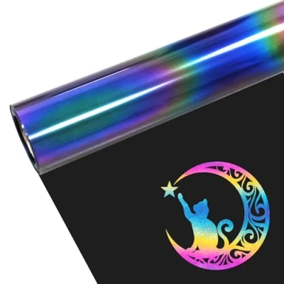 Immagine di FORBELL Pellicola per plotter in tessuto, 30,5 cm x 3 m, riflettente, arcobaleno, m