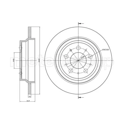 Immagine di METELLI Disco freno VOLVO: V70 2, XC90 I, C30 288,0mm 12,0mm 5 68,0mm pieno verniciato 23 0562C 9434167,94341674 Dischi freno, dei freni
