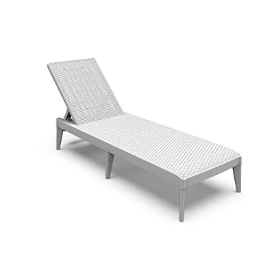 Immagine di Toomax Lettino Numana prendi sole con effetto rattan, schienale regolabile, anti UV, colore bianco