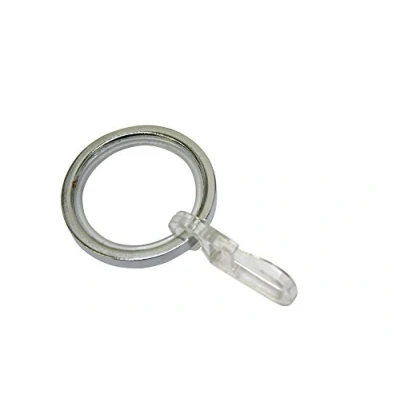 Immagine di Gardinia 31058 Anello per Tende con Inserti Scorrevoli, Metallo, Cromato, 3.4x3.4x0.1 cm, 10 unità