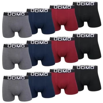 Immagine di L&amp;K Boxer Uomo Set in Diversi Colori, Premium Stretch 1119 We, Pacco da 12 XL