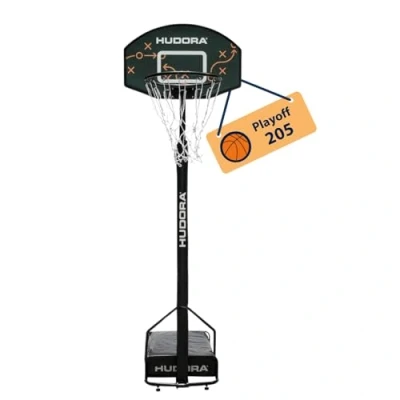 Immagine di HUDORA Canestro da basket Playoff 205 con supporto regolabile per bambini e ragazzi mobile esterno giardino ruote