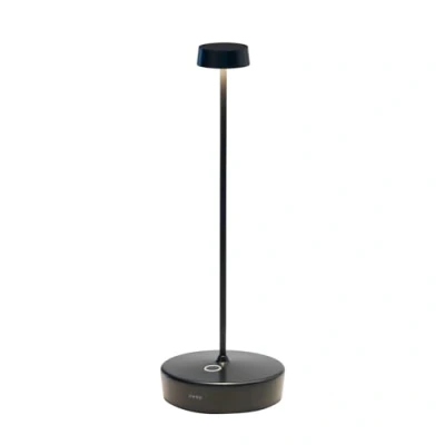 Immagine di Zafferano, Lampada Swap Pro, da Tavolo Ricaricabile e Senza Fili con Controllo Touch, Adatta per Salotto ed Esterni, Dimmer a Step, 2200 3000 K, Altezza 29 cm, Colore Nero
