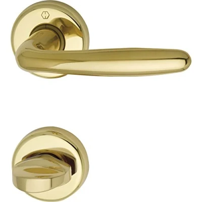 Immagine di HOPPE 3066806 Maniglia Roissy con Rosette WC, in Ottone Lucido, Lucidato, cromata