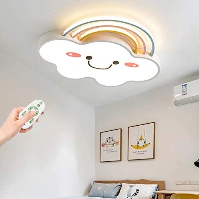 Immagine di Plafoniera Led Moderna Camera Dei Bambini Luce Dimmerabile Telecomando Lampada Da Soffitto Creativa Nuvola Arcobaleno Decorazione Lampadario Illuminazione Ragazzi Ragazze Letto Soggiorno Luci