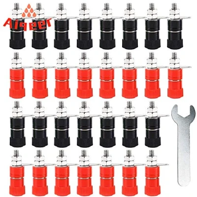 Immagine di Aiqeer 30 Pezzi 4 mm Banana Presa Connettore, Morsettiera Adattatore, Speaker Binding Post Terminal, per Spina (Nero, Rosso)
