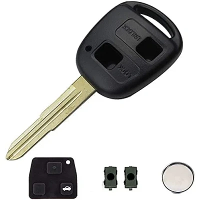Immagine di Guscio Portachiavi Accessori Ricambi Cover Copri Chiave Telecomando Auto 2 Tasti Compatibile Con Toyota Yaris (Guscio+Tasti+Switch+Batteria) (GUSCIO, GUSCIO)