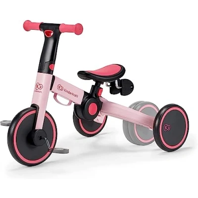 Immagine di Kinderkraft Triciclo 3in1 4TRIKE, Mini bici, Carrello, Sella regolabile, Pieghevole, da 12 mesi a 5 anni, Rosa