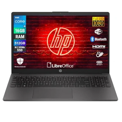 Immagine di HP 250 G9, Computer Portatile Notebook, Intel i5 1235u 10 Core 4.4Ghz, Display 15.6&#039;&#039; FHD, Ram 16GB, SSD 512GB, Windows 11, Pronto all&#039;uso con Libre Office