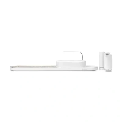 Immagine di Brabantia SinkStyle Set di organizer per lavello da cucina con vassoio asciugatura, dispenser sapone, lavavetri (bianco fresco minerale) antigoccia, antiscivolo
