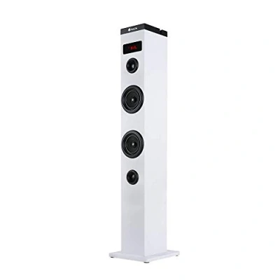 Immagine di NGS SKY CHARM WHITE Altoparlante a Torre Bluetooth 50W con Telecomando, Ingresso Ottico, USB, Radio FM e AUX IN (Colore Bianco)