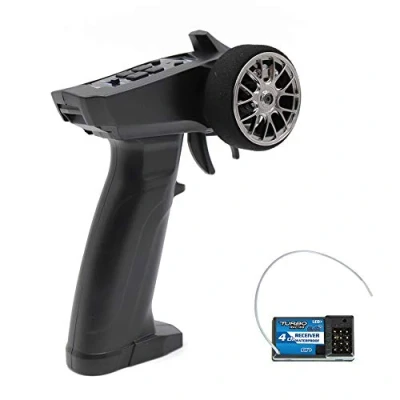 Immagine di CUTULAMO Telecomando 2.4GHz 4CH, Trasmettitore e Ricevitore Radiocomando a 4 Canali con Configurazione Pistola, Accessorio Radio RC per Auto RC, Camion Barca