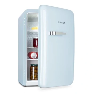 Immagine di Klarstein Audrey mini piccolo frigorifero, bar compatto, a libera installazione, raffreddamento compressione, capacità: 70 litri, raffreddamento: 0 10 C, blu