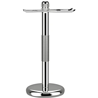 Immagine di GRUTTI Supporto per rasoio Classico e pennello da Rasatura di sicurezza, rasoi manuali, barba, ciotola Universale in acciaio inox