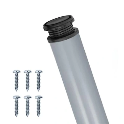 Immagine di Gedotec gambe da tavolo in metallo argento opaco, Eco D 60 mm, estremamente stabili, 1 pezzo, tavolo, altezza regolabile 710 mm + 30 con materiale di fissaggio, scrivania