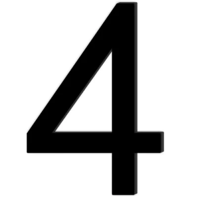 Immagine di Adesivo con Numero 4 di Colore Nero,Numero Civico,Numero Civico Segnale in Acrilico,Numero Casa Autoadesivo,Resistente alle Intemperie,per Esterni,Porta,Cassetta Delle Lettere(10 cm)