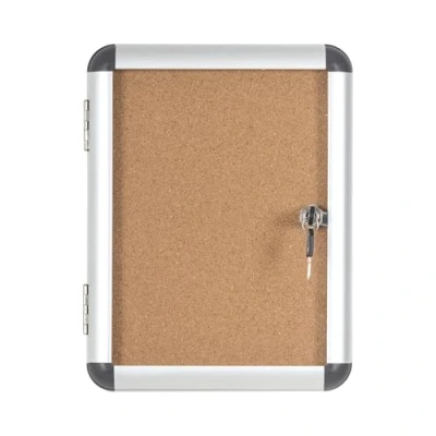 Immagine di Bi Office Enclore Bacheca in Sughero, 1 x A4, Con Anta Battente Per Interni Alluminio, 280 367 mm