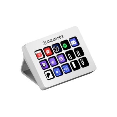 Immagine di Elgato Stream Deck MK.2 White Controller da studio, 15 tasti macro, attiva azioni nelle app e in software quali OBS, Twitch, ​YouTube altro, funziona con Mac PC
