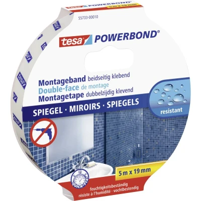 Immagine di tesa MIRROR 55733 00010 04 Nastro per fissaggio tesa® Powerbond Bianco (L x L) 5 m 19 mm 1 pz.