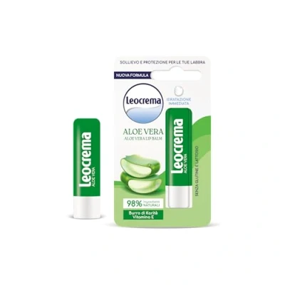 Immagine di Leocrema Burrocacao Lipstick con Aloe Vera, Balsamo Labbra, Labbra Morbide e Idratate, 5.5ml