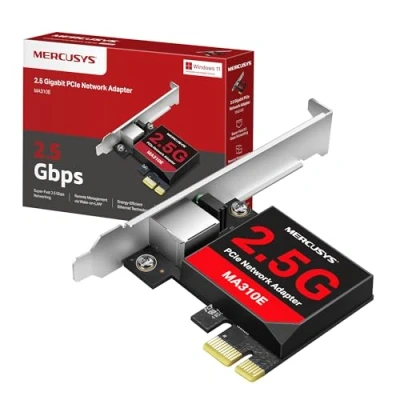 Immagine di Mercusys TP Link MA310E PCIe Scheda di Rete 2.5 Gigabit, Wifi PC Fisso, RJ45, Wake on LAN, Ethernet a Basso Consumo Energetico, Compatibile con Staffe Standard e Profilo Ridotto