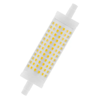 Immagine di Lampada LED OSRAM Line con attacco retrofit R7s, 19 W / 2452 lm, trasparente, bianco freddo per luce diurna 6500 K, non dimmerabile. IP20, vetro senza piombo, diametro 28 mm, EEK E.