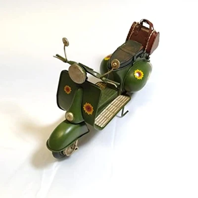 Immagine di DynaSun Modellino Moto Vespa d’Epoca Vintage in Metallo, da Collezione Stile Retro Antico Scala con Lunghezza 27 cm