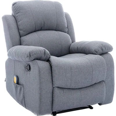 Immagine di ASTAN HOGAR Poltrona Relax con Reclinazione Manuale, Massaggio E Termoterapia, Modello Ramon AH AR30900MR, Plastica Cotone, Grigio, 89D x 85.5W 99.5H cm