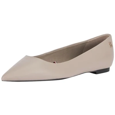 Immagine di Tommy Hilfiger Essential Pointed Ballerina FW0FW07863, Donna, Grigio (Smooth Taupe), 37 EU