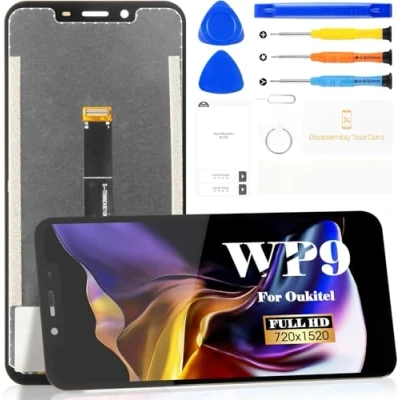 Immagine di Schermo LCD di ricambio per Oukitel WP9 WP9, display touch digitizer kit riparazione senza cornice (nero)