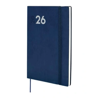 Immagine di Finocam Agenda 2026 Settimana Layout Verticale Gennaio Dicembre 12 mesi Annuale con elastico e nastro in tessuto Copertina Morbida Mara Blu Internazionale