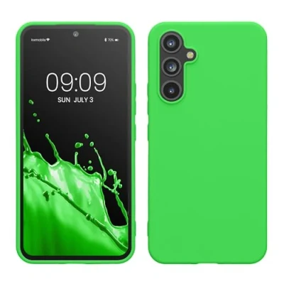 Immagine di kwmobile Custodia Compatibile con Samsung Galaxy A54 5G Cover Back Case per Smartphone in Silicone TPU Protezione Gommata verde fluorescente