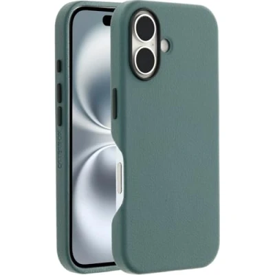 Immagine di OtterBox Symmetry Series Cactus Leather MagSafe custodia per iPhone 16, protettiva sottile antiurto, a prova di caduta, testata 3x vs norme MIL STD 810G, Verde