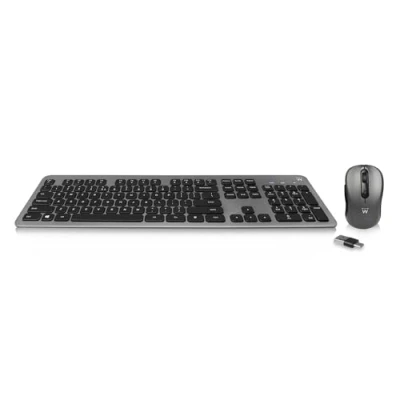 Immagine di Ewent EW3263 Tastiera e Mouse Wireless, Completa con 13 Tasti Multimedia, Silenzioso di Basso Profilo, Sistema Risparmio Energetico, Colore Nero