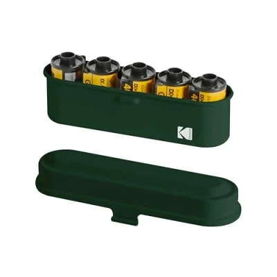 Immagine di KODAK Custodia per 5 rotoli di pellicola da 35 mm, compatta, in acciaio, ordinare e proteggere i (oliva) (pellicola non inclusa)