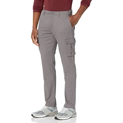 Immagine di Amazon Essentials Pantaloni Cargo Elasticizzati e Aderenti (Disponibili nelle Taglie Big &amp; Tall) Uomo, Grigio Scuro, 36W / 30L