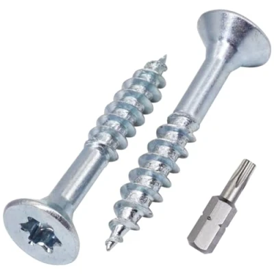 Immagine di SKIR&#039;CO (200 pezzi) Viti per Legno in Acciaio Zincato 4,5 x 30 mm, a Testa Svasata Torx, Truciolare, Parzialmente Filettate