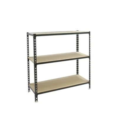 Immagine di Simon Rack Scaffale Metallo Garage e 3 Ripiani, Capacità di Carico 200 kg Punto Flessione, 1000x1100x300 mm, Metallo, Scaffalatura per Garage, Antracite/Legno Maderclick