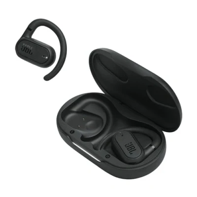 Immagine di JBL Soundgear Sense Auricolari In Ear True Wireless Bluetooth con Design Open Ear, Impermeabili a Schizzi e Polvere IP54, Bassi Puri, Dual Connect, 4 Microfoni, fino 24 h di Autonomia, Nero