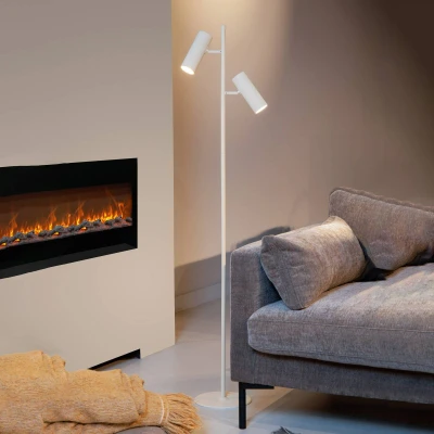 Immagine di Lucide Lampada da terra Club, regolabile, bianco, metallo, 140 cm, GU10