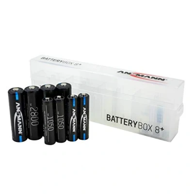 Immagine di Ansmann 4 batterie AA tipo 2800 mAh (min. 2650 mAh) + AAA da 1050 scatola batteria NiMH 1,2 V ricaricabili, alta capacità per elevate esigenze di alimentazione
