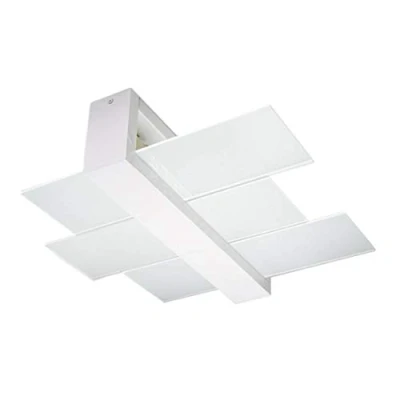 Immagine di Sollux Lighting Feniks 2 Lampada da soffitto Elegante alloggiamento in legno + combinazione di paralume vetro Lampadina E27 sostituibile, x 60 W Bianco, 43 12 cm