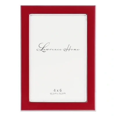Immagine di Lawrence Frames in Metallo Placcato Argento con Smalto Cornice, Red, 4 by 6