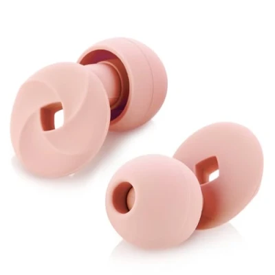 Immagine di Tappi per le orecchie in silicone morbido e riutilizzabile, con custodia il trasporto accessori taglie XS/S/M/L. (rosa chiaro, taglia unica)