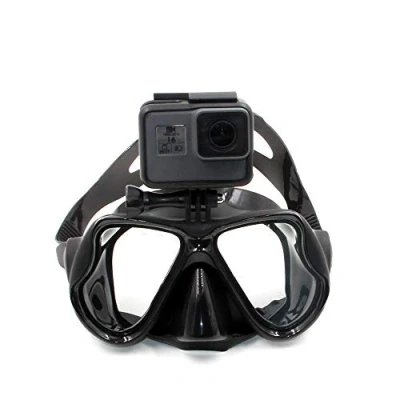 Immagine di Eyeon Nuoto Maschera Subacquea Sub Occhiali Immersioni per Snorkeling con Supporto Action Camera GoPro, Xiaomi YI, SJCAM, Apeman, Crosstour, Victure, Campark AKASO, WIMIUS, DBPOWER (Nero)