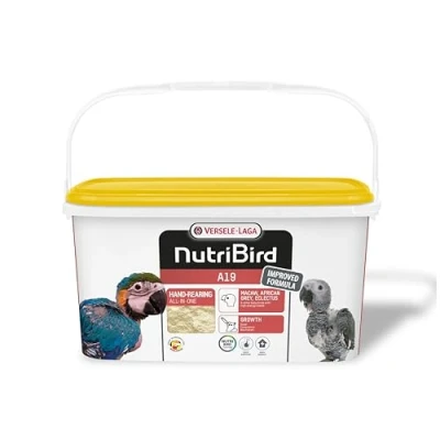 Immagine di VERSELE LAGA NutriBird A19 Pappa da imbecco alla mano per piccoli di pappagallo Ara, cenerini ed ecletto Energia 3kg