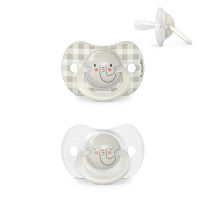 Immagine di Suavinex, Set di 2 ciucci per neonati e 0/6 mesi, succhietti fosforescenti, ideali notte, con tettarella simmetrica SX Pro in silicone, reversibile, morbido morbido, notte giorno,