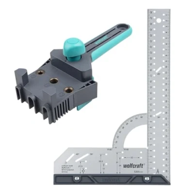 Immagine di wolfcraft Set di progetti &quot;Misurazioni e tasselli&quot; 8655000 2 intelligente aiuto per giunti a tasselli Meisterdüber angolo universale