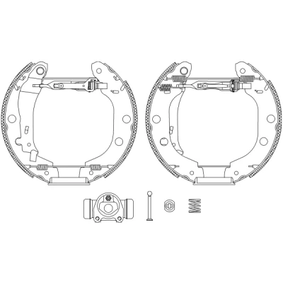 Immagine di TEXTAR Shoe Kit Pro 84052701 freno, Freno a tamburo con cilindretto regolatore/attuatore RENAULT: Kangoo I, I Express
